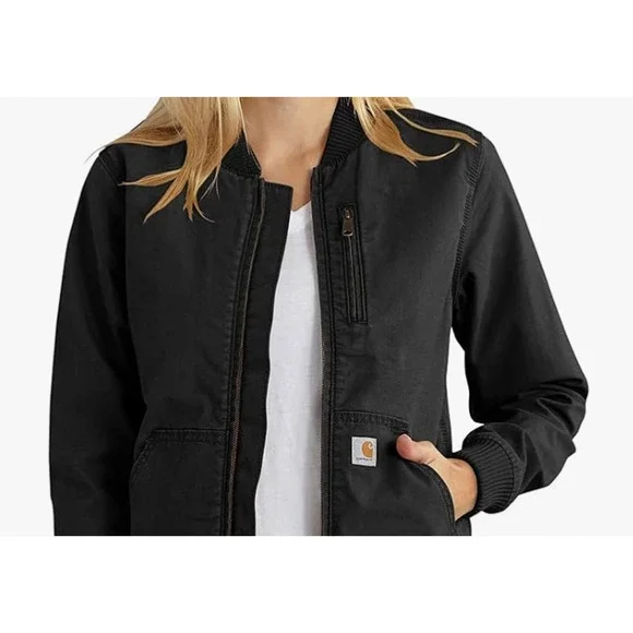 Carhartt Crawford Bomber Jacket Womens (Size S) Rugged Flex Relaxed Fit Coat - Picture 2 of 8